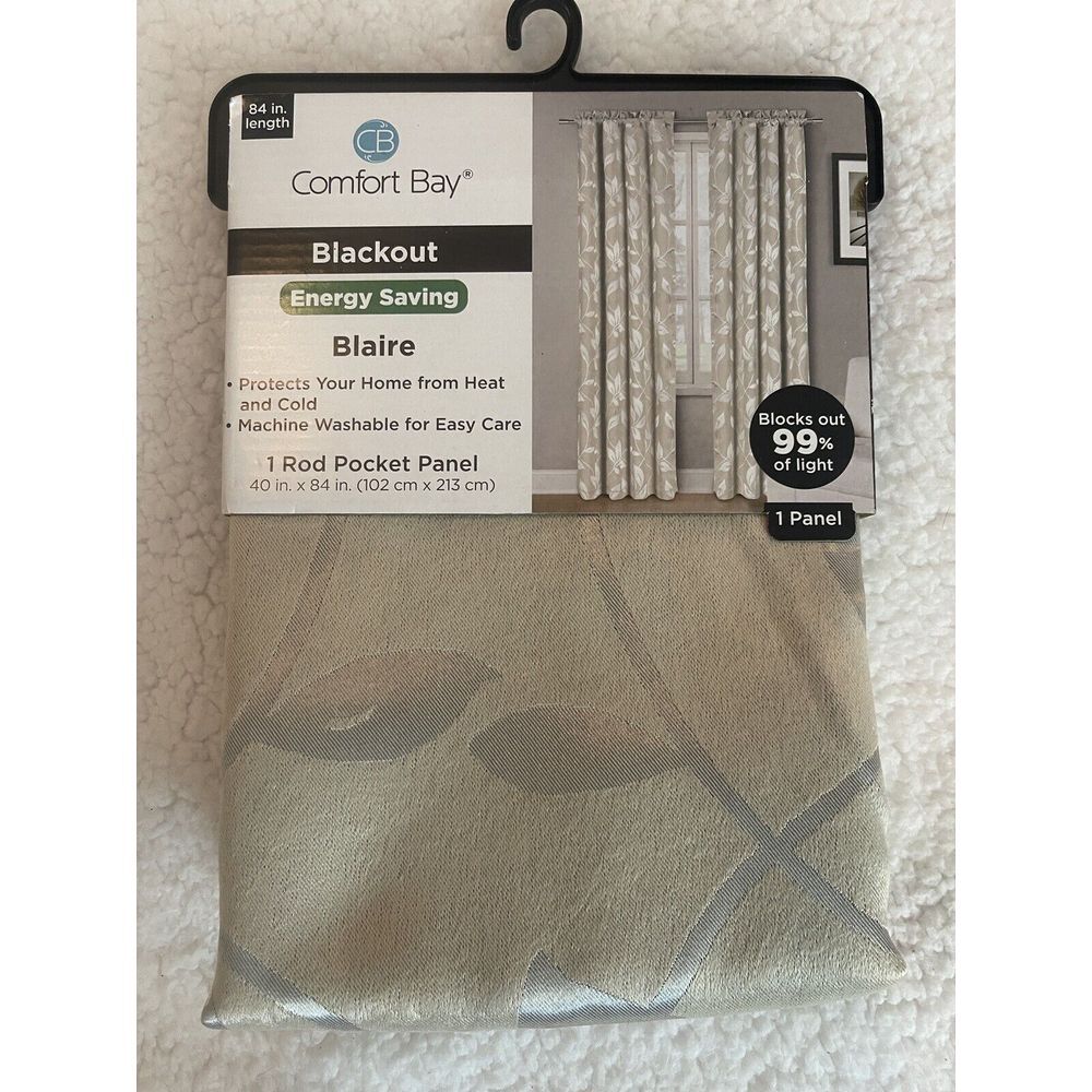 Comfort Bay Blackout Curtains Blaire 1 Panel 40x84 New In Package